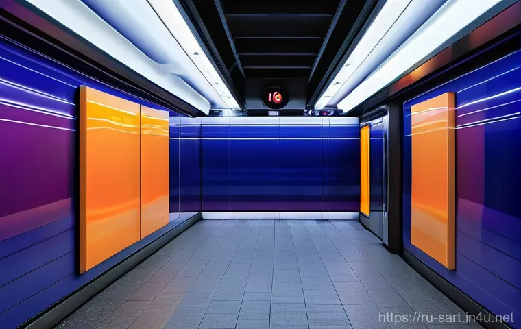 지하철 아트의 트렌드 변화 - **Dynamic Digital Fresco in a Grand Subway Hall**
    A wide shot of an opulent, classic subway stat...