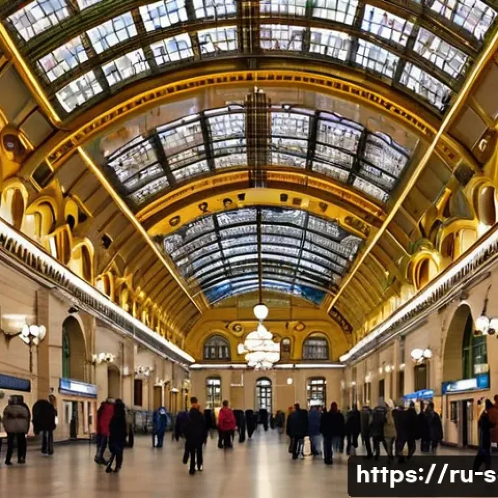 지하철 아트와 교통 문화 - **Prompt 1: Majestic Mayakovskaya Station**
    "A stunning interior shot of the Mayakovskaya metro ...